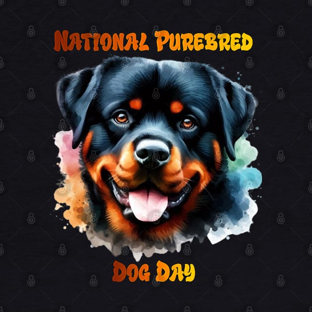 Purebred Rottweiler Dog Poses for National Day by coollooks